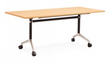 TFT1875 Typhoon Flip Top Table. Black, Chrome Frame, Castors. Choice Beech, White, Cherry, Grey, Oak